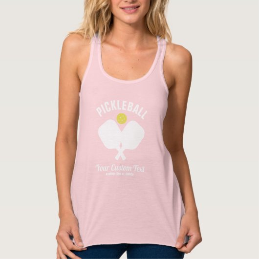 Pickleball Club Pickleball Paddle & Ball Custom Tanktop (Voorkant)