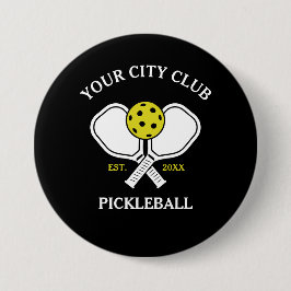 Pickleball Club Team & Aangepaste Pickleball Spele Ronde Button 7,6 Cm