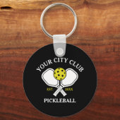 Pickleball Club Team & Aangepaste Pickleball Spele Sleutelhanger (Achterkant)
