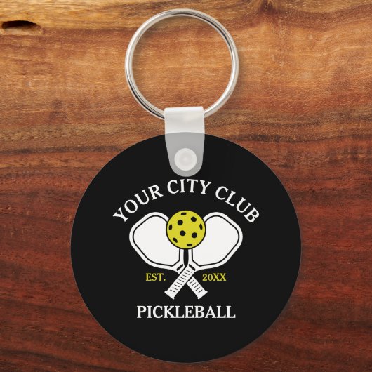 Pickleball Club Team & Aangepaste Pickleball Spele Sleutelhanger (Voorkant)