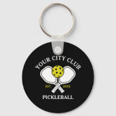Pickleball Club Team & Aangepaste Pickleball Spele Sleutelhanger (Achterkant)