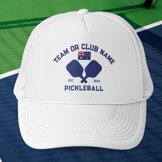 Pickleball Club Team Australia Flag Custom Trucker Pet