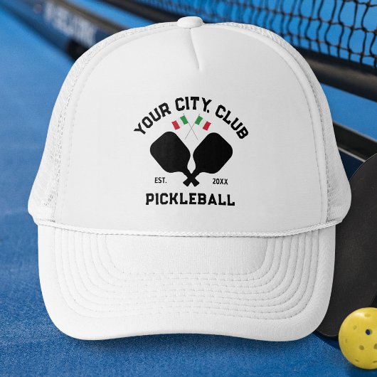 Pickleball Club Team Italian Flag Pickler Gift Trucker Pet