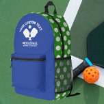 Pickleball Club Team Naam Alle kleuren gepersonali Bedrukte Rugzak<br><div class="desc">Super leuke, sportieve rugzak met gekruiste pickleball paddles en 3 regels aangepaste tekst. Voeg gemakkelijk jouw naam, clubnaam, stadsnaam, coachennaam, enz. toe. Volledig aanpasbaar. U kunt ook gemakkelijk de kleuren veranderen. Klik op dit ontwerp bewerken en klik op lagen links van de productfoto (het gemakkelijkst om dit op een computer...</div>