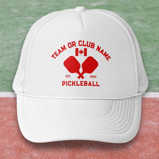 Pickleball Club Team Name Canada Flag Custom Trucker Pet