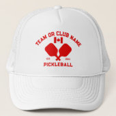 Pickleball Club Team Name Canada Flag Custom Trucker Pet (Voorkant)