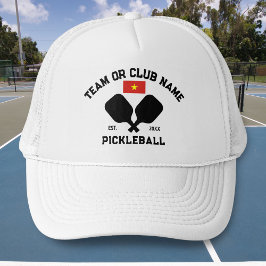 Pickleball Club Team Name Vietnamese Vietnam Flag Trucker Pet