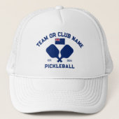 Pickleball Club Team New Zealand NZ Flag Custom Trucker Pet (Voorkant)