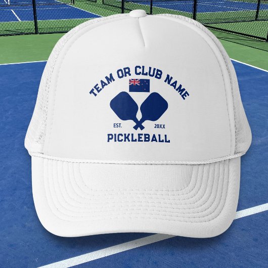 Pickleball Club Team New Zealand NZ Flag Custom Trucker Pet