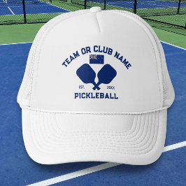 Pickleball Club Team Nieuw-Zeeland NZ Vlag Custom Trucker Pet