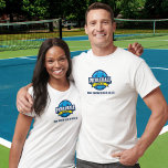 Pickleball Club Team Player Tournament Custom T-Sh T-shirt<br><div class="desc">Show de wereld die je met dit T-shirt bespeelt met een blauwe en gele pickleball logo. Ideaal voor picklebalclubs,  teams,  als overeenkomende shirten of elke dag draag.</div>