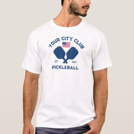 Pickleball Club Team Player USA American Flag T-shirt