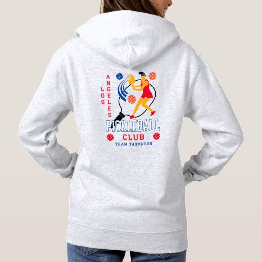 Pickleball Club Team Speler Pickle Toernooi reis Hoodie (Achterkant)