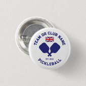 Pickleball Club Team UK United Kingdom Flag Custom Ronde Button 3,2 Cm (Voorkant /achterkant)