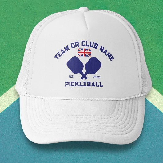 Pickleball Club Team UK United Kingdom Flag Custom Trucker Pet