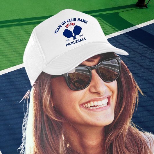 Pickleball Club Team UK United Kingdom Flag Custom Trucker Pet
