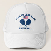 Pickleball Club Team USA American Flag Custom Trucker Pet (Voorkant)