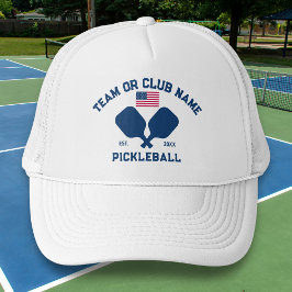 Pickleball Club Team USA Amerikaanse Vlag Custom Trucker Pet