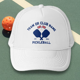 Pickleball Club Team VK Verenigd Koninkrijk Vlag C Trucker Pet