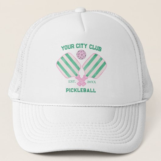 Pickleball Club Teamspeler Aangepaste Pickle Cadea Trucker Pet (Voorkant)