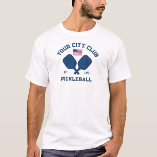 Pickleball Club Teamspeler USA Amerikaanse Vlag T-shirt