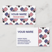 Pickleball Coach - Amerikaans patroon op wit Visitekaartje (Voorkant / Achterkant)