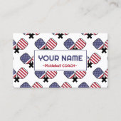 Pickleball Coach - Amerikaans patroon op wit Visitekaartje (Voorkant)