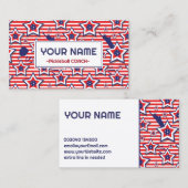 Pickleball Coach - Amerikaans patroon op wit Visitekaartje (Voorkant / Achterkant)