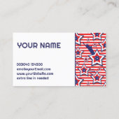 Pickleball Coach - Amerikaans patroon op wit Visitekaartje (Achterkant)