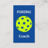 Pickleball Coach Blauw Geel Visitekaartje (Voorkant)