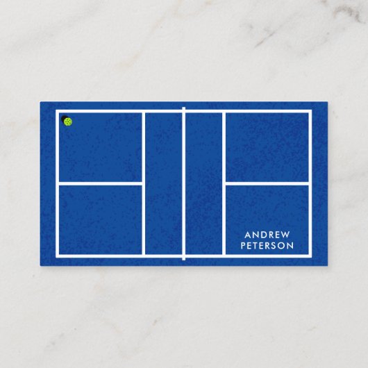 Pickleball Coach Blue Court Visitekaartje (Achterkant)