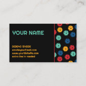 Pickleball Coach - Geel, munt en blauwe picklebal Visitekaartje (Achterkant)