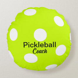 Pickleball Coach Geel Rond Kussen