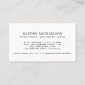 Pickleball Coach Instructor Pro Simple Modern Visitekaartje (Achterkant)