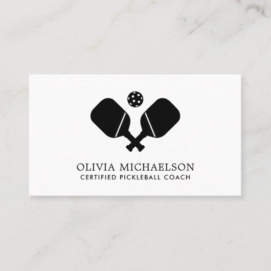 Pickleball Coach Instructor Pro Simple Modern Visitekaartje (Voorkant)
