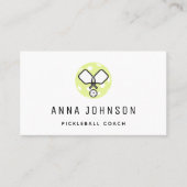 Pickleball Coach Instructor Sport Theme Minimalist Visitekaartje (Voorkant)