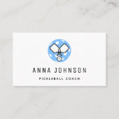 Pickleball Coach Instructor Sport Theme Minimalist Visitekaartje (Voorkant)
