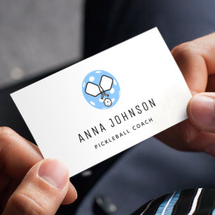 Pickleball Coach Instructor Sport Theme Minimalist Visitekaartje
