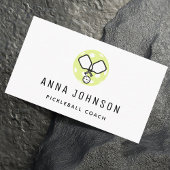 Pickleball Coach Instructor Sport Theme Minimalist Visitekaartje