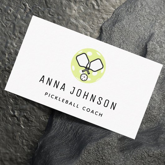 Pickleball Coach Instructor Sport Theme Minimalist Visitekaartje