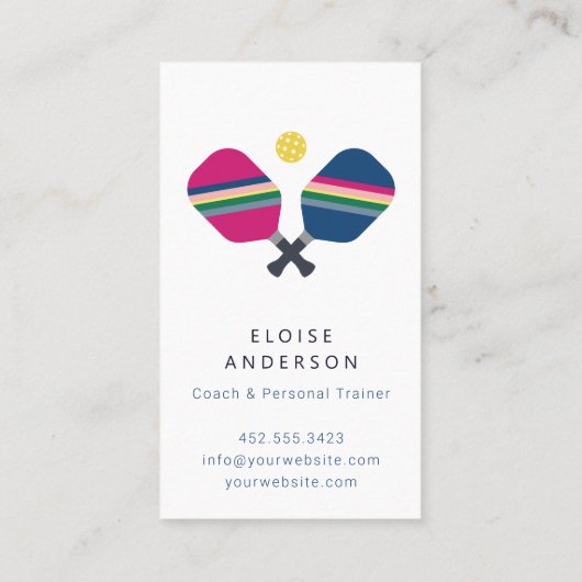 Pickleball Coach + Personal Trainer Visitekaartje (Achterkant)