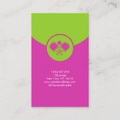 Pickleball Coach Roze pickleball peddel Visitekaartje (Achterkant)