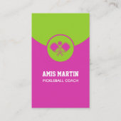 Pickleball Coach Roze pickleball peddel Visitekaartje (Voorkant)
