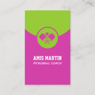 Pickleball Coach Roze pickleball peddel Visitekaartje