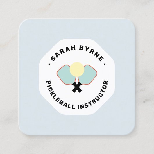Pickleball Coach Square Visitekaartje (Voorkant)