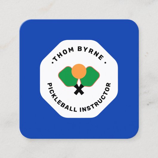 Pickleball Coach Square Visitekaartje (Voorkant)