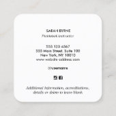 Pickleball Coach Square Visitekaartje (Achterkant)