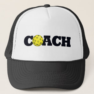 Pickleball Coach - Vetgedrukte gele pickleball Trucker Pet