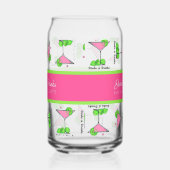 Pickleball Cocktail Dinks & Drinks Personalized Blikvorm Glas (Rechts)