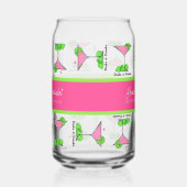 Pickleball Cocktail Dinks & Drinks Personalized Blikvorm Glas (Links)